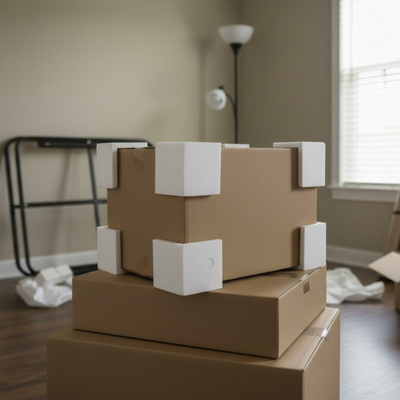 Kantenschutz an Karton